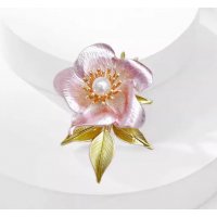 XSB252 - Elegant Camellia Pearl Brooch